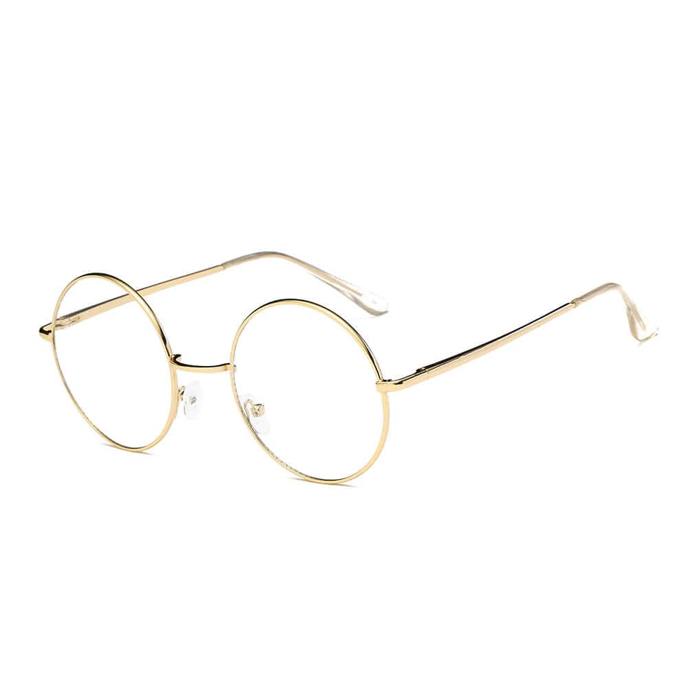 Cramilo Eyewear Clear Lens Glasses Gold ABERDEEN | Round Clear Lens Metal Fashion Glasses Sunglasses Circle Eyewear
