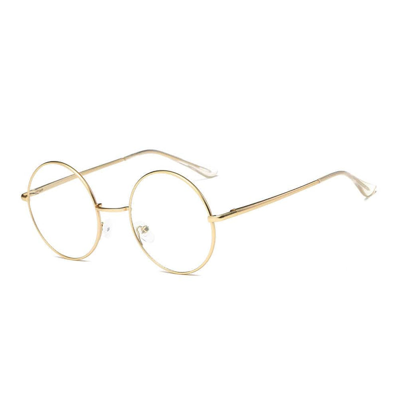 Cramilo Eyewear Clear Lens Glasses Matte Gold ABERDEEN | Round Clear Lens Metal Fashion Glasses Sunglasses Circle Eyewear