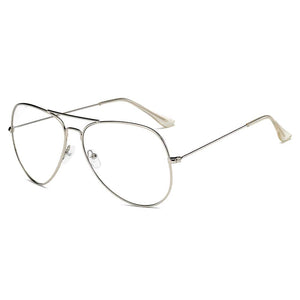 Cramilo Eyewear Clear Lens Glasses Silver ENID - Trendy Aviator Clear Glasses Lens Sun Glasses