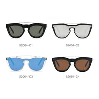 Cramilo Eyewear Sunglasses AIEA | Unisex Fashion Brow-Bar Single Flat Lens Round Sunglasses Circle