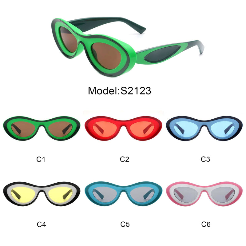 Cramilo Eyewear Sunglasses Alba - Oval Retro Round Tinted Fashion Cat Eye Sunglasses