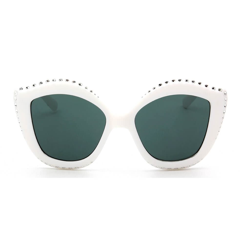 Cramilo Eyewear Sunglasses ANGOLA | Women Oversized Round Cat Eye Fashion Sunglasses