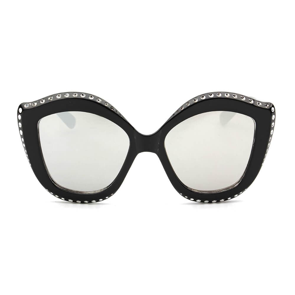 Cramilo Eyewear Sunglasses ANGOLA | Women Oversized Round Cat Eye Fashion Sunglasses