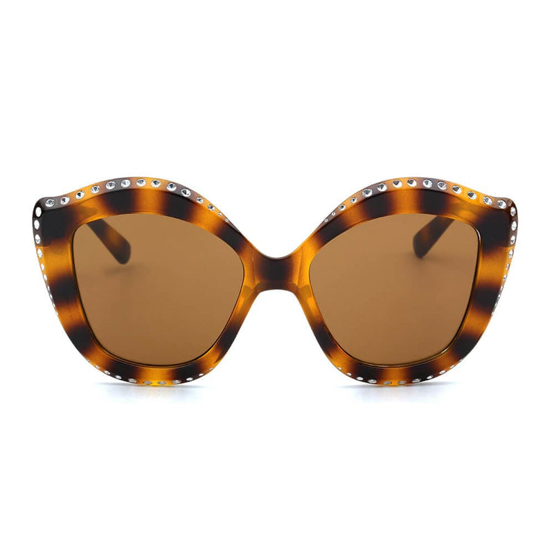 Cramilo Eyewear Sunglasses ANGOLA | Women Oversized Round Cat Eye Fashion Sunglasses