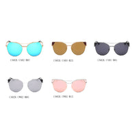 Cramilo Eyewear Sunglasses Aspen - Women Trendy Mirrored Lens Cat Eye Sunglasses