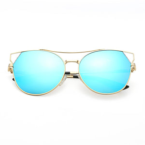 Cramilo Eyewear Sunglasses Aspen - Women Trendy Mirrored Lens Cat Eye Sunglasses