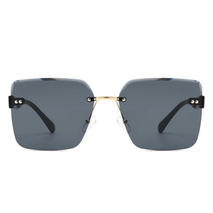 Cramilo Eyewear Sunglasses Aspos - Square Rimless Fashion Tinted Women Sunglasses