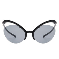 Cramilo Eyewear Sunglasses Astrein - Rimless Futuristic Oval Irregular Fashion Cat Eye Sunglasses