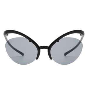 Cramilo Eyewear Sunglasses Astrein - Rimless Futuristic Oval Irregular Fashion Cat Eye Sunglasses