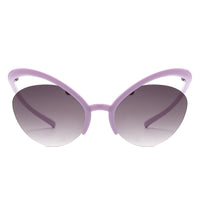 Cramilo Eyewear Sunglasses Astrein - Rimless Futuristic Oval Irregular Fashion Cat Eye Sunglasses