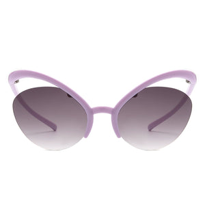 Cramilo Eyewear Sunglasses Astrein - Rimless Futuristic Oval Irregular Fashion Cat Eye Sunglasses