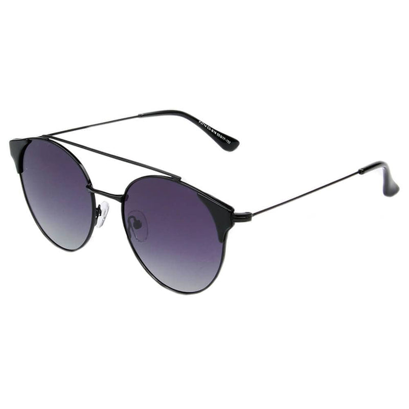 Cramilo Eyewear Sunglasses Black Antequera | Women Round Polarized Brow-Bar Cat Eye Fashion Sunglasses