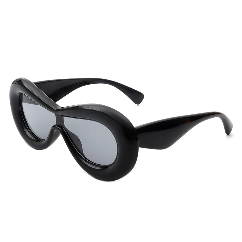 Cramilo Eyewear Sunglasses Black Argo - Oversized Y2K Inflated Frame One Piece Lens Sunglasses