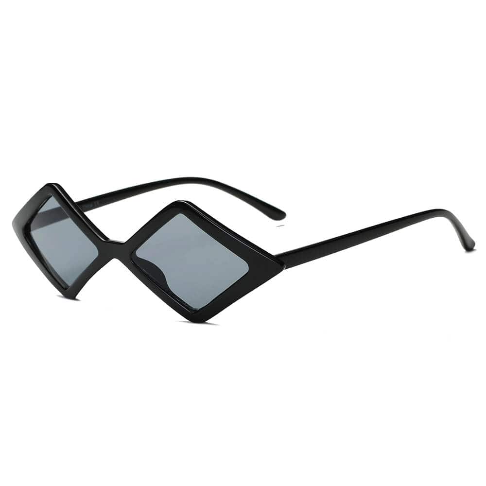 Cramilo Eyewear Sunglasses Black ARVADA | Women Modern Fashion Geometric Diamond Shape Sunglasses