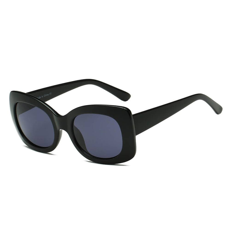 Cramilo Eyewear Sunglasses Black BAKU | Women Fashion Retro Rectangle Oversize Sunglasses