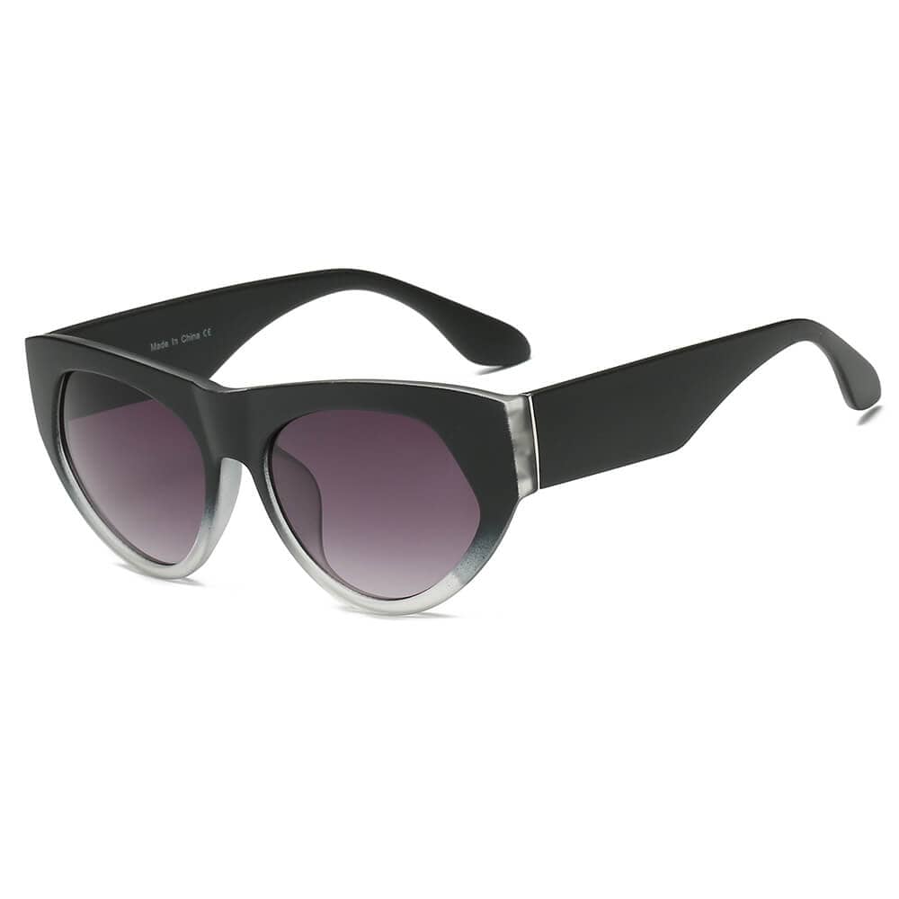 Cramilo Eyewear Sunglasses Black CABAZON | Women Round Cat Eye Sunglasses