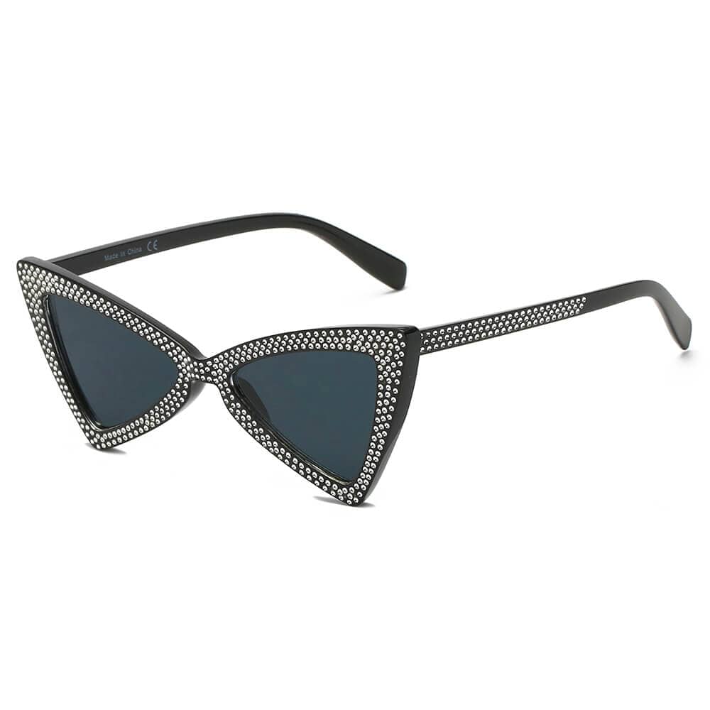 Cramilo Eyewear Sunglasses Black CANBERRA | Women Retro Vintage Extreme Cat Eye Sunglasses