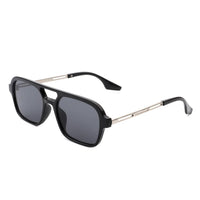 Cramilo Eyewear Sunglasses Black Candorae - Retro Square Brow-Bar Fashion Aviator Style Vintage Sunglasses