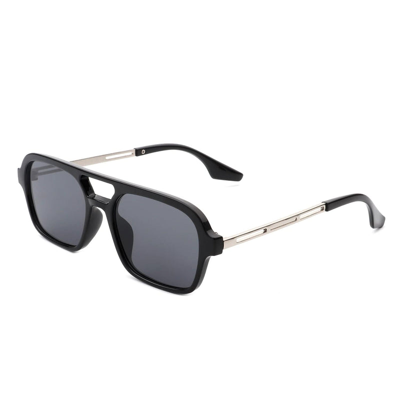 Cramilo Eyewear Sunglasses Black Candorae - Retro Square Brow-Bar Fashion Aviator Style Vintage Sunglasses