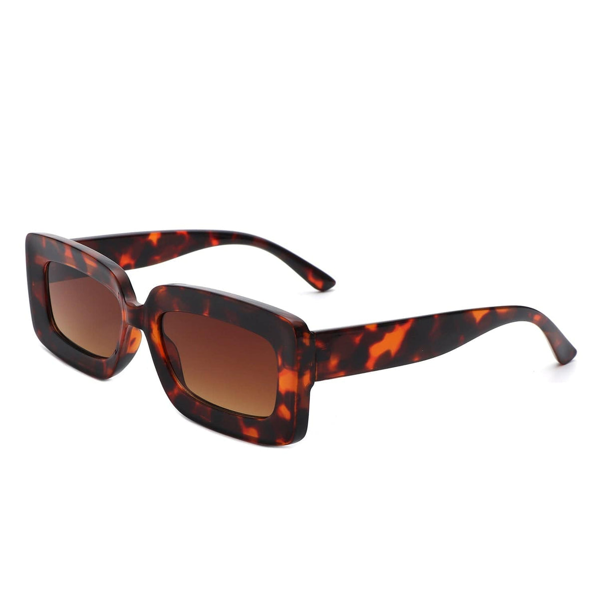 Cramilo Eyewear Sunglasses Black Celestra - Rectangle Flat Lens Fashion Tinted Square Sunglasses