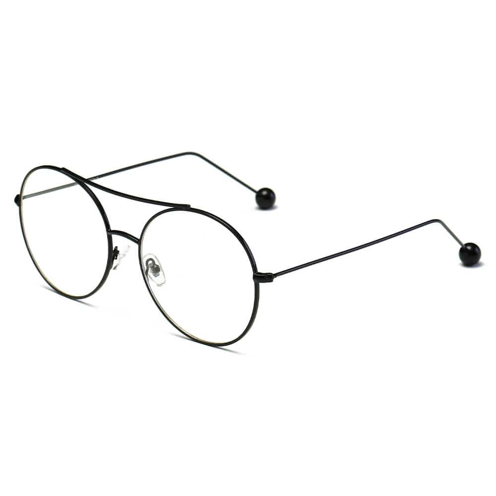 Cramilo Eyewear Sunglasses Black/Clear EUREKA | Unisex Round Tinted Lens Aviator Clear Glasses Balled Sunglasses