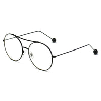 Cramilo Eyewear Sunglasses Black/Clear EUREKA | Unisex Round Tinted Lens Aviator Clear Glasses Balled Sunglasses