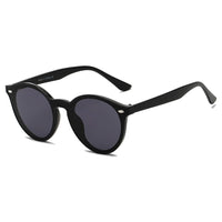 Cramilo Eyewear Sunglasses Black CROSBY | Unisex Fashion Retro Round Horn Rimmed Sunglasses