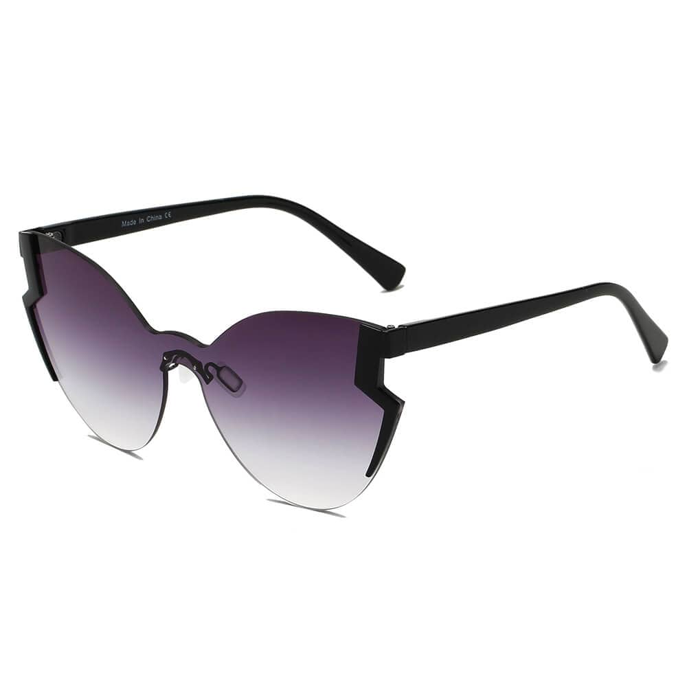 Cramilo Eyewear Sunglasses Black DECATUR | Women Fashion Oversize Cat Eye Sunglasses