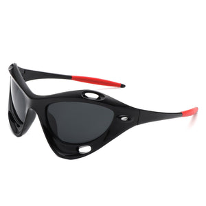 Cramilo Eyewear Sunglasses Black Dotrijan - Geometric Wrap Around Chunky Square Sport Sunglasses