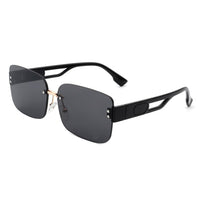 Cramilo Eyewear Sunglasses Black Dreamsea - Rectangle Classic Rimless Square Retro Tinted Fashion Sunglasses