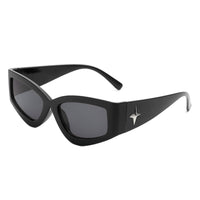 Cramilo Eyewear Sunglasses Black Eonix - Rectangle Geometric Tinted Chunky Square Sunglasses