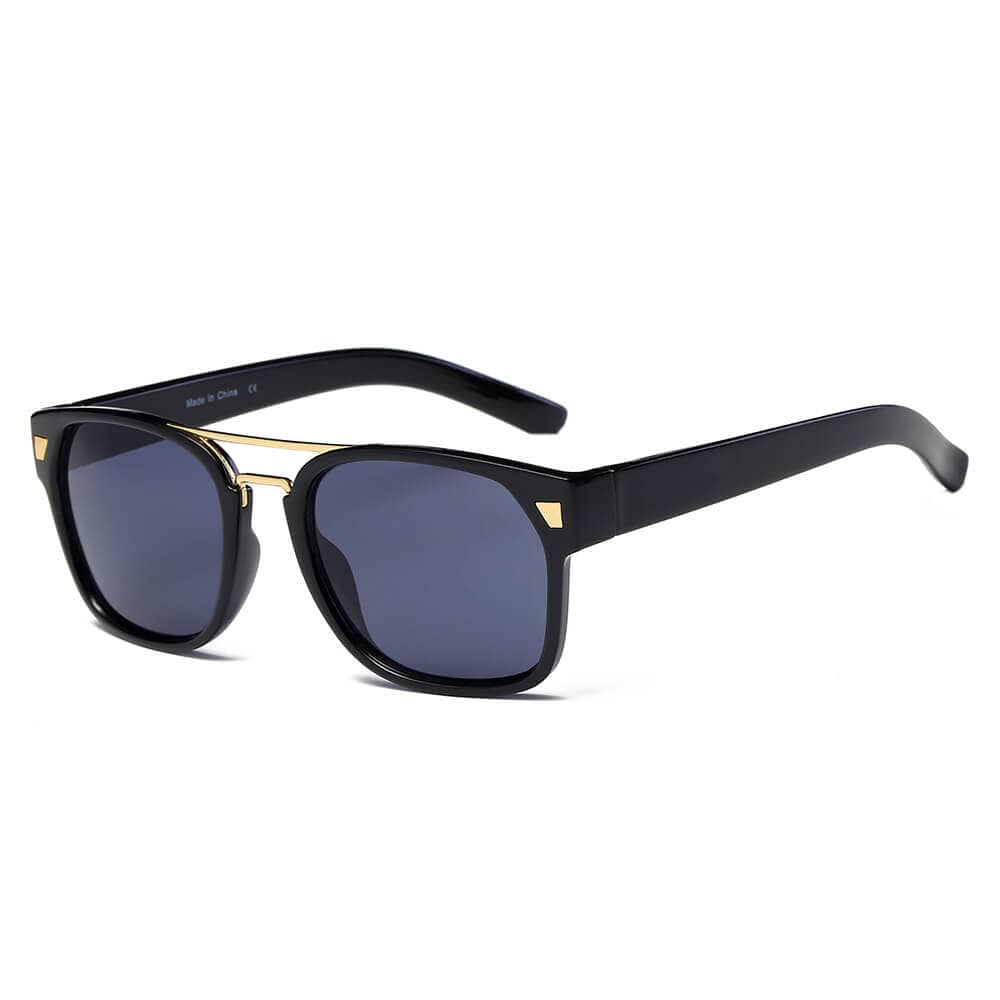 Cramilo Eyewear Sunglasses Black Frame - Black Lens HINDMARSH | Classic Retro Square Frame Fashion Sunglasses
