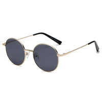 Cramilo Eyewear Sunglasses Black GENEVA | Retro Vintage Metal Round Oval Circle Sunglasses