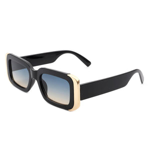 Cramilo Eyewear Sunglasses Black/Gradient Blue Quixotic - Rectangle Narrow Fashion Tinted Square Sunglasses