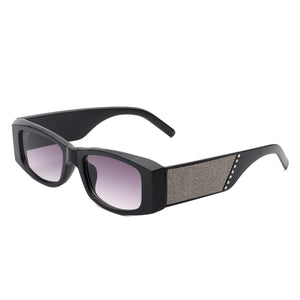 Cramilo Eyewear Sunglasses Black/Gradient Purple Harmonix - Retro Rectangular Narrow Vintage Slim Sunglasses