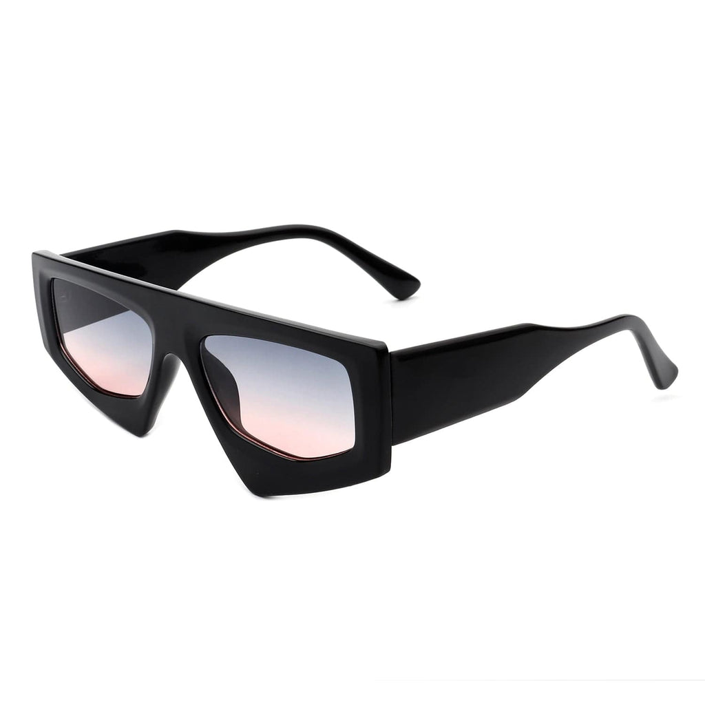 Cramilo Eyewear Sunglasses Black/Gradient Purple Xyrisia - Rectangle Retro Geometric Sunglasses