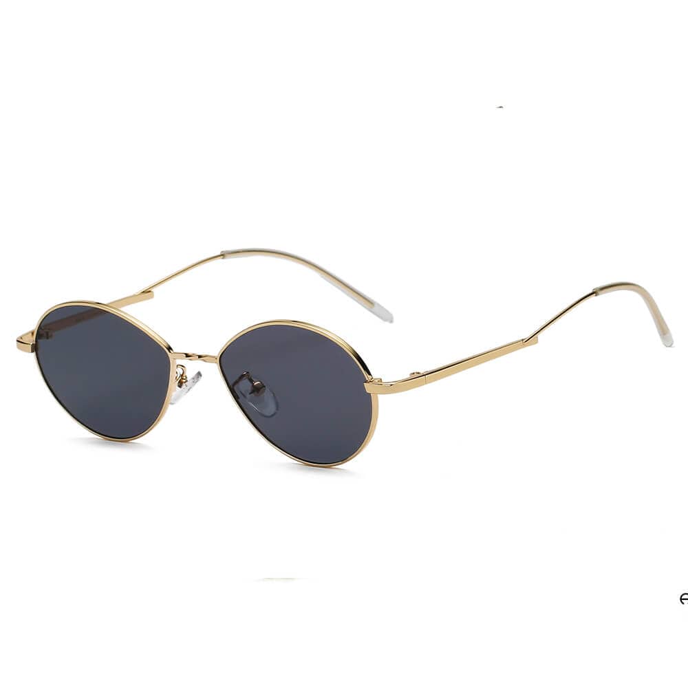 Cramilo Eyewear Sunglasses Black HICKORY | Small Retro Vintage Metal Round Sunglasses