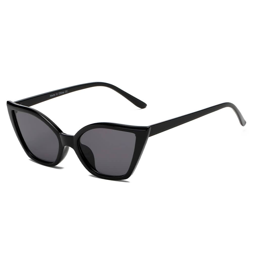 Cramilo Eyewear Sunglasses Black HOLYOKE | Women Retro Vintage Cat Eye Sunglasses