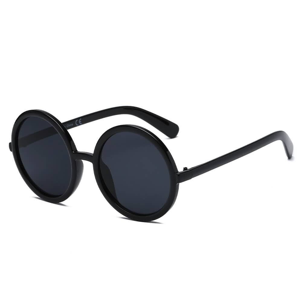 Cramilo Eyewear Sunglasses Black INDIANA | Women Round Oversize Sunglasses