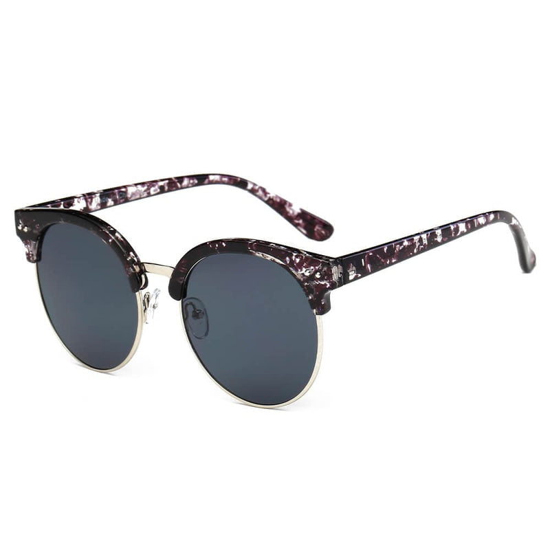 Cramilo Eyewear Sunglasses Black Jermyn - Retro Fashion Round Clubmaster Sunglasses