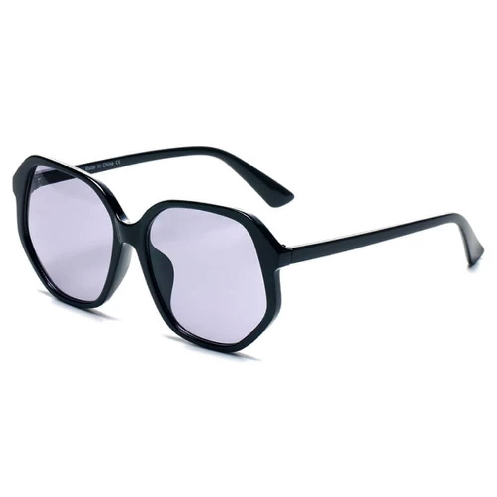 Cramilo Eyewear Sunglasses Black JOLIET | Women Geometric Round Oversized Fashion Sunglasses