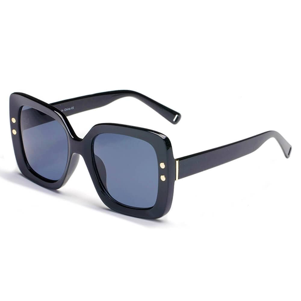 Cramilo Eyewear Sunglasses Black Katy - Women Square Flat Top Fashion Sunglasses