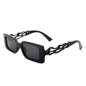 Cramilo Eyewear Sunglasses Black Lirael - Rectangle Retro Irregular Frame Fashion Tinted Square Sunglasses