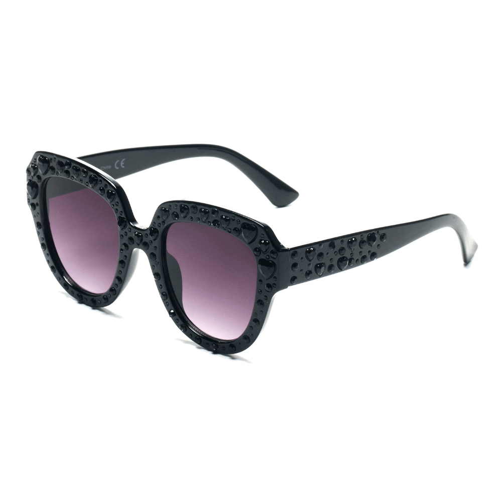 Cramilo Eyewear Sunglasses Black Ocala - Women Round Cat Eye Fashion Sunglasses