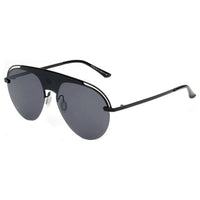 Cramilo Eyewear Sunglasses Black OVIEDO | Classic Polarized Aviator Fashion Ornate Brow Bar Sunglasses
