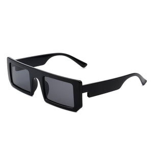 Cramilo Eyewear Sunglasses Black Pallasia - Rectangle Retro 90s Vintage Fashion Flat Top Square Sunglasses