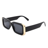 Cramilo Eyewear Sunglasses Black Quixotic - Rectangle Narrow Fashion Tinted Square Sunglasses