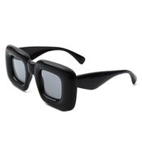 Cramilo Eyewear Sunglasses Black Rayne - Y2K Square Inflated Chunky Retro Funny Sunglasses