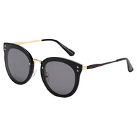 Cramilo Eyewear Sunglasses Black RIMINI | Women Round Cat Eye Fashion Sunglasses