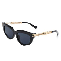 Cramilo Eyewear Sunglasses Black Skylight - Women Chic Chain Link Design Fashion Cat Eye Sunglasses